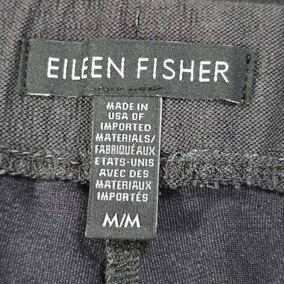 Eileen Fisher Pants Womens M Black Crepe Slim Ankle Minimalist Comfort Wear - Picture 5 of 13